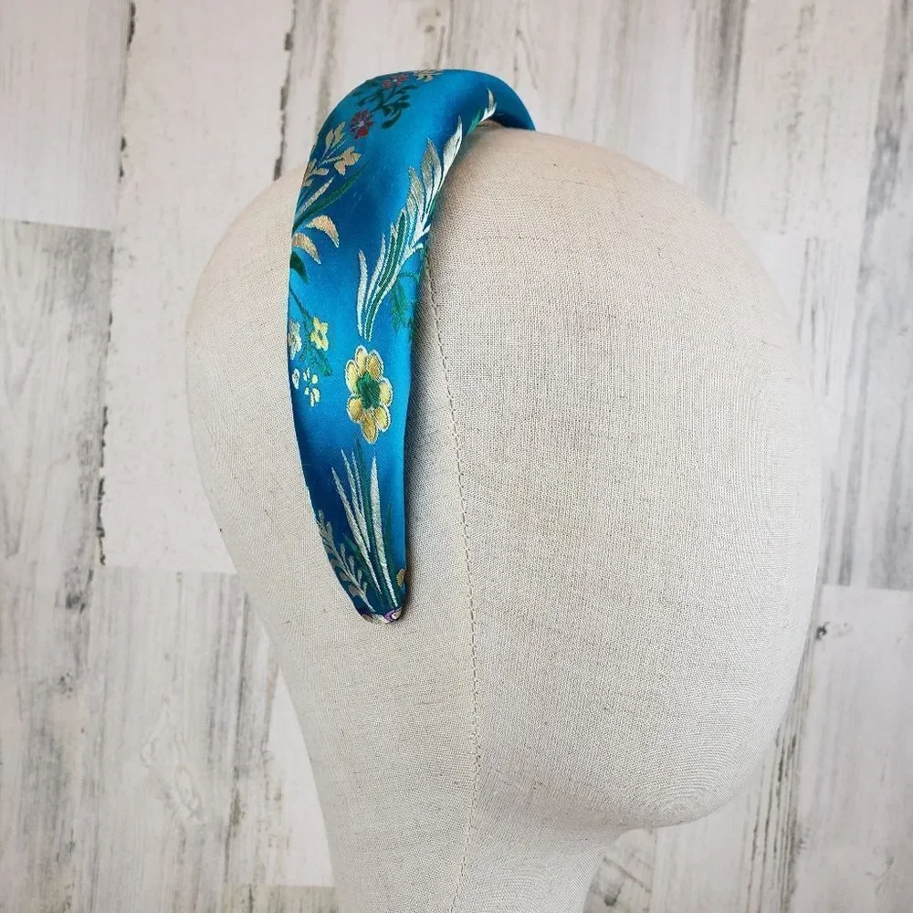 Embroidered Satin Padded Headband